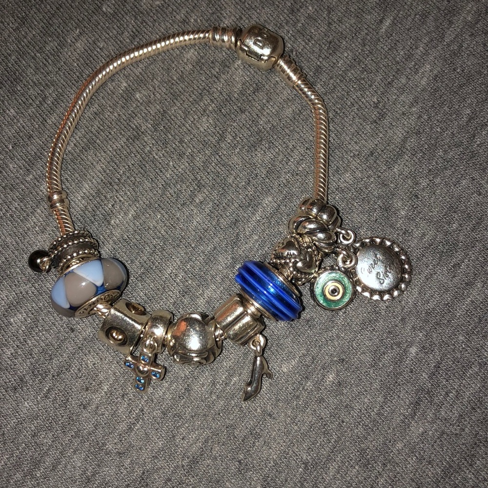 Authentic pandora bracelet w/ 10 authentic charms